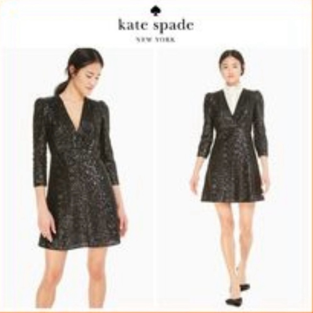 kate spade Black Sequin Mini Dress